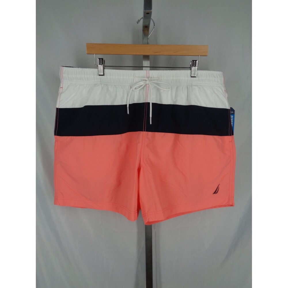 Nautica Performance Colorblock Stripe Lined Swim Trunks Size XXL Mens New